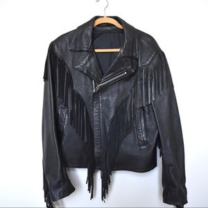 Vintage Fringe Leather Jacket
